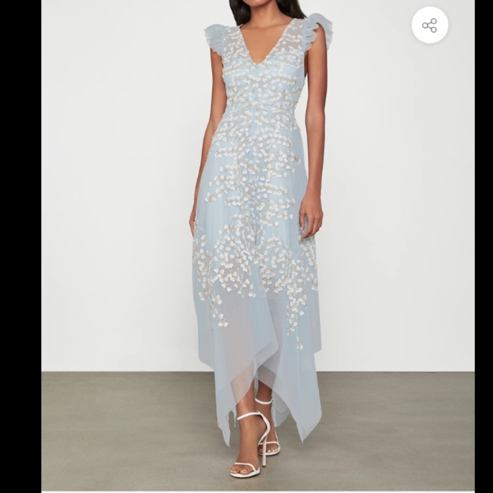 BCBG - TULLE RUFFLE-SLEEVE DRESS - out of stock